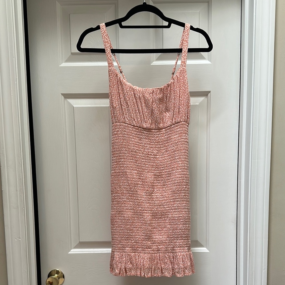 Abercrombie & Fitch Coral Smocked Dress